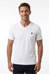 Camiseta blanca con cuello en V JERONE