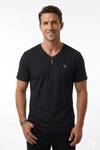Camiseta negra con escote en V JERONE