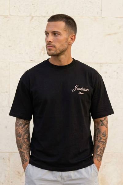 Imperio camiseta negra con estampado en la espalda JERONE