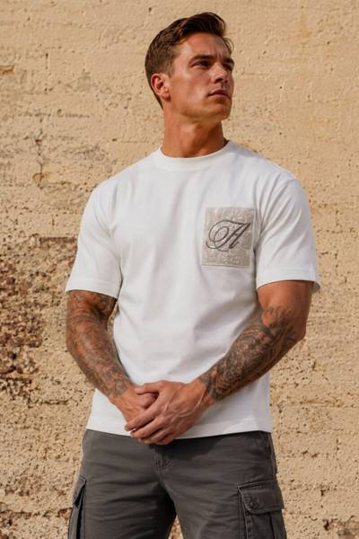 Camiseta blanca con estampado en la espalda JERONE Camiseta blanca con estampado en la espalda JERONE