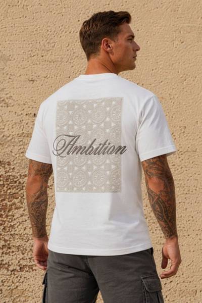 Camiseta blanca con estampado en la espalda JERONE Camiseta blanca con estampado en la espalda JERONE