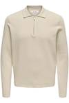 Camisa con media cremallera Cooper beige ONLY&SONS