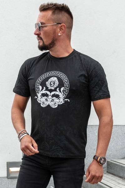 Camiseta estampada con foil plateado JERONE