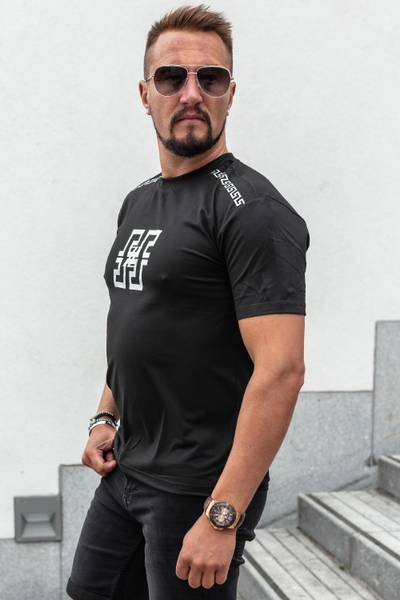 ZZ camiseta negra estampada con foil plateado JERONE ZZ camiseta negra estampada con foil plateado JERONE