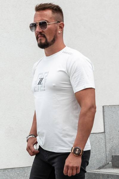 ZZ camiseta blanca estampada con foil plateado JERONE