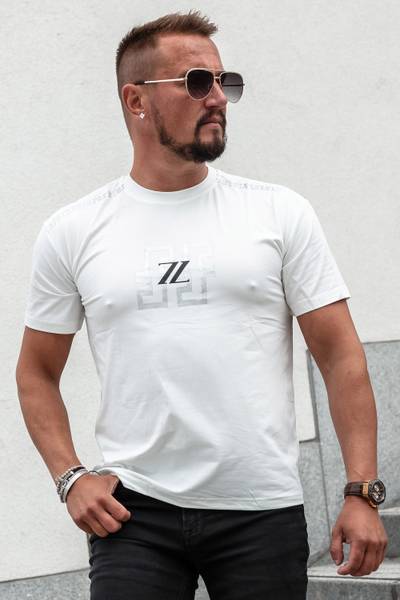 ZZ camiseta blanca estampada con foil plateado JERONE