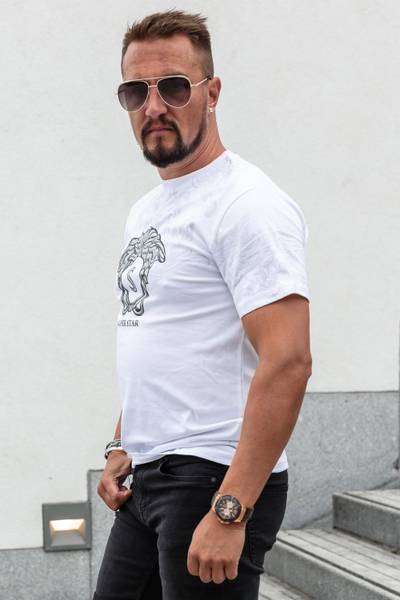 Star camiseta blanca con foil plateado JERONE