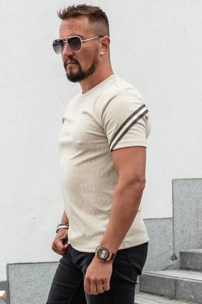 Dax Printed Beige T-Shirt JERONE Dax Printed Beige T-Shirt JERONE