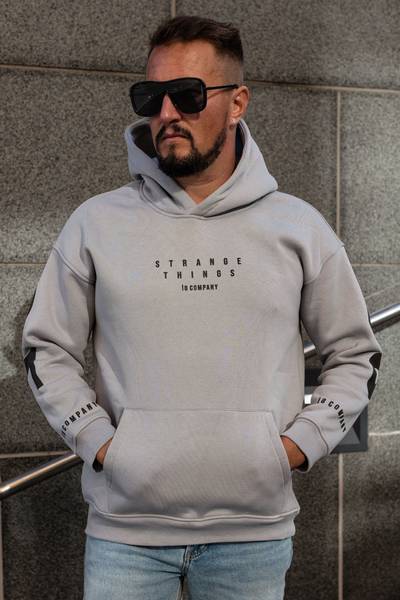 Sudadera gris con estampado de texto JERONE
