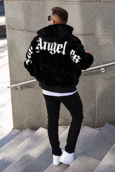 Los Angeles abrigo de piel negro JERONE Los Angeles abrigo de piel negro JERONE