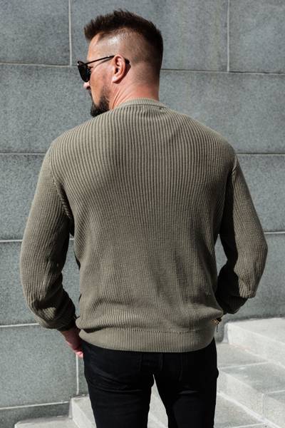 Jersey verde de algodón suave JERONE Jersey verde de algodón suave JERONE