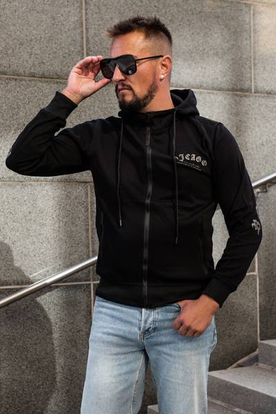 Sudadera con capucha negra City JERONE Sudadera con capucha negra City JERONE