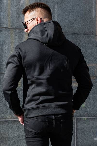 Icon sudadera con capucha estampada negra para hombre JERONE