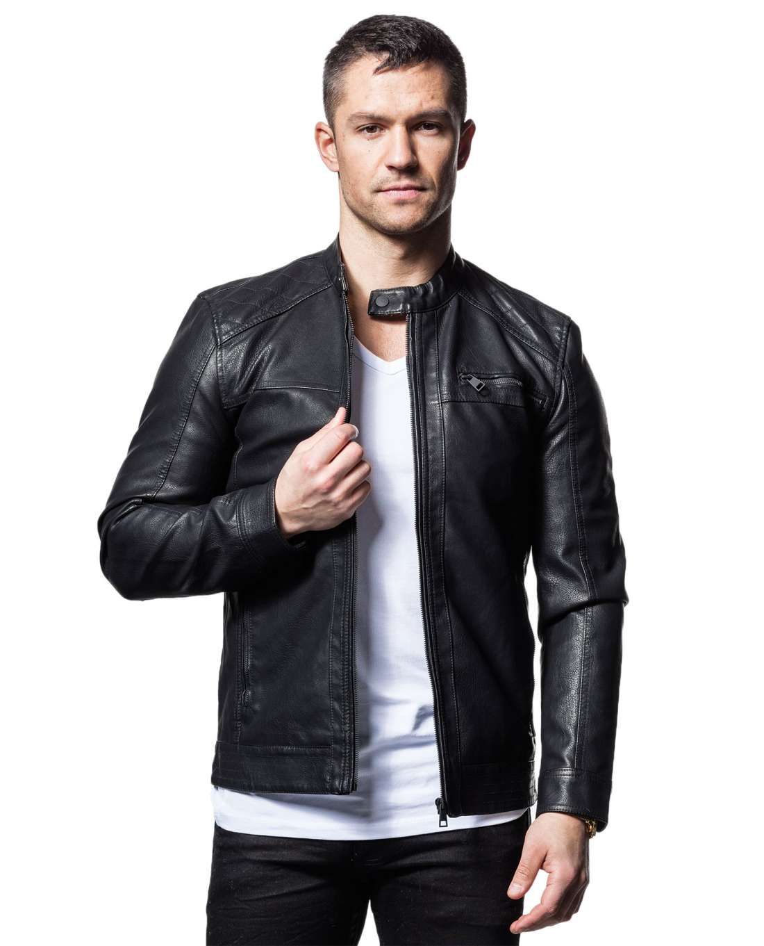 Al Faux Leather Jacket Only & Sons